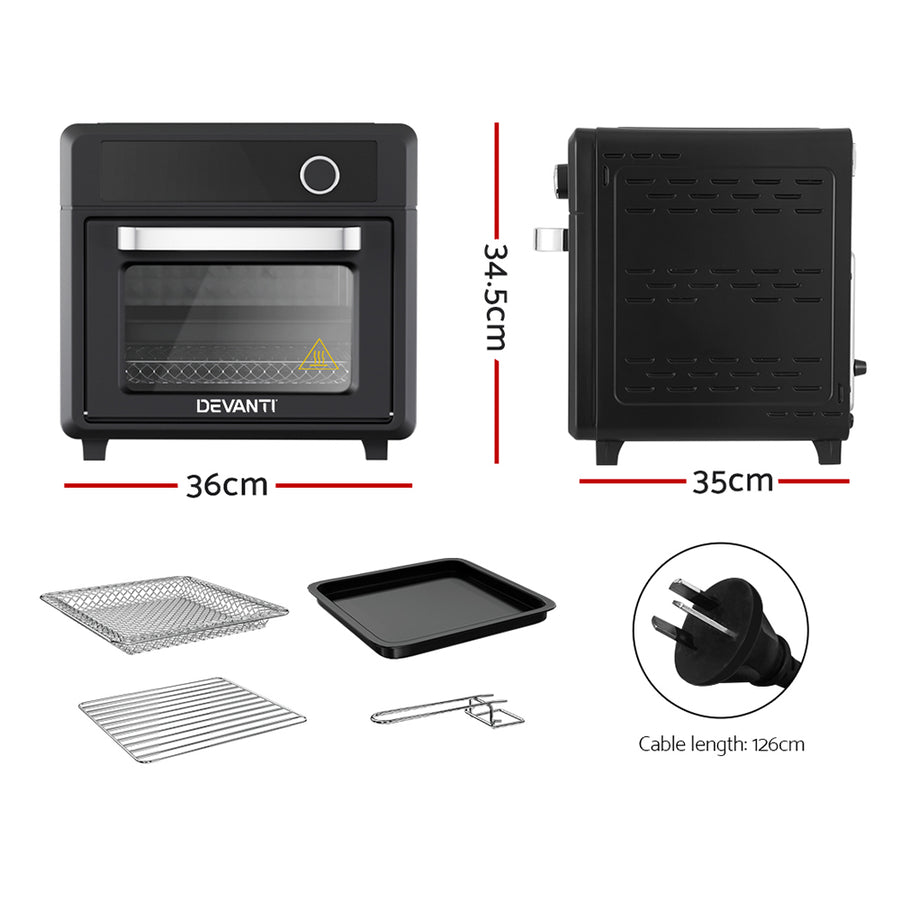 Devanti Air Fryer 20L LCD Fryers Oven, image 2