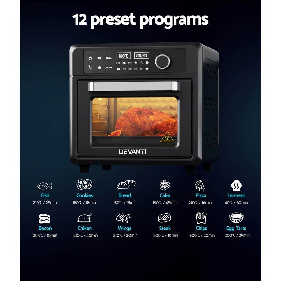Devanti Air Fryer 20L LCD Fryers Oven, image 4