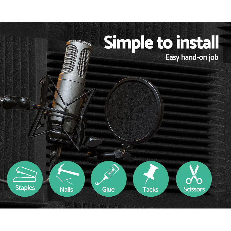 Alpha Acoustic Foam 60pcs 30x30x5cm Sound Absorption Proofing Panel Studio Wedge, image 6