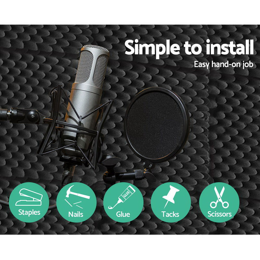 Alpha Acoustic Foam 20pcs 50x50x5cm Sound Absorption Proofing Panels Eggshell, image 6