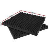 Alpha Acoustic Foam 60pcs 50x50x5cm Sound Absorption Proofing Panels Eggshell - Front View