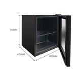 Airflo 46L Glass Door Bar Fridge AFF046 - Top-Down View