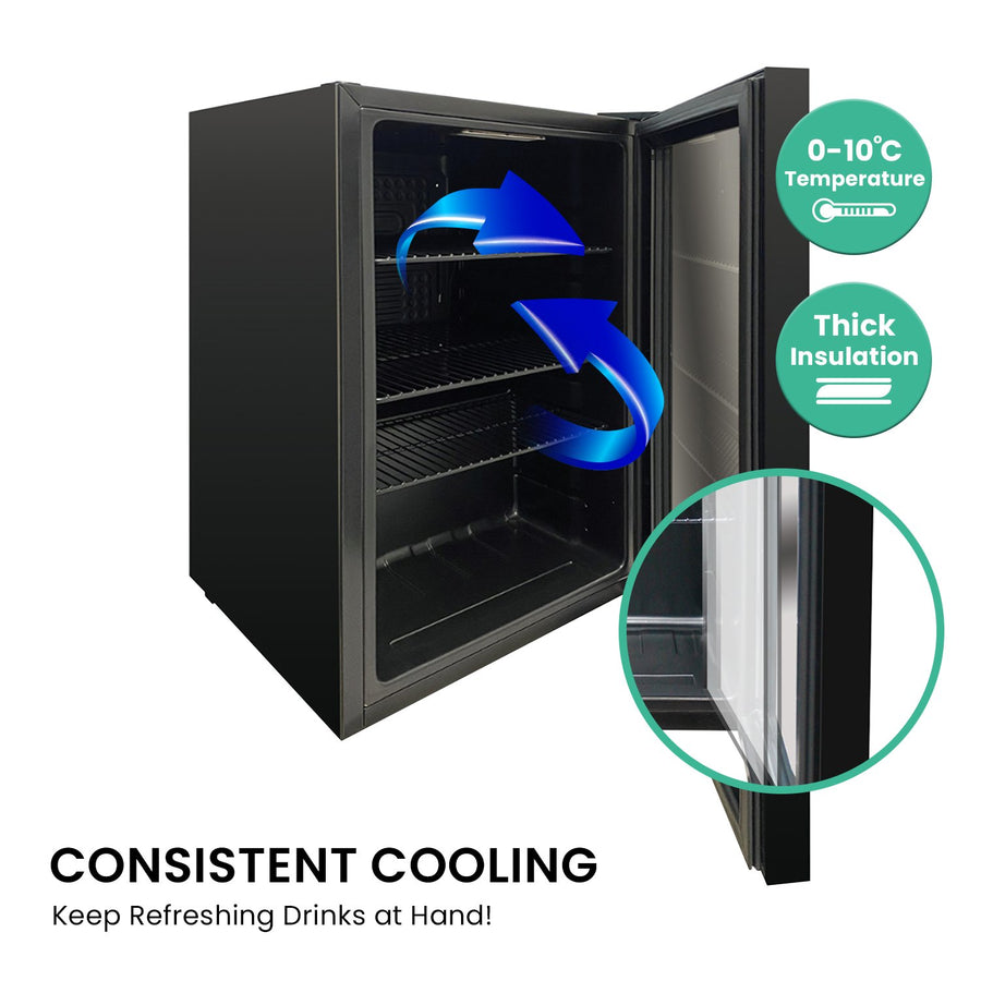 Airflo 70L Glass Door Bar Fridge AFF070