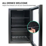 Airflo 70L Glass Door Bar Fridge AFF070