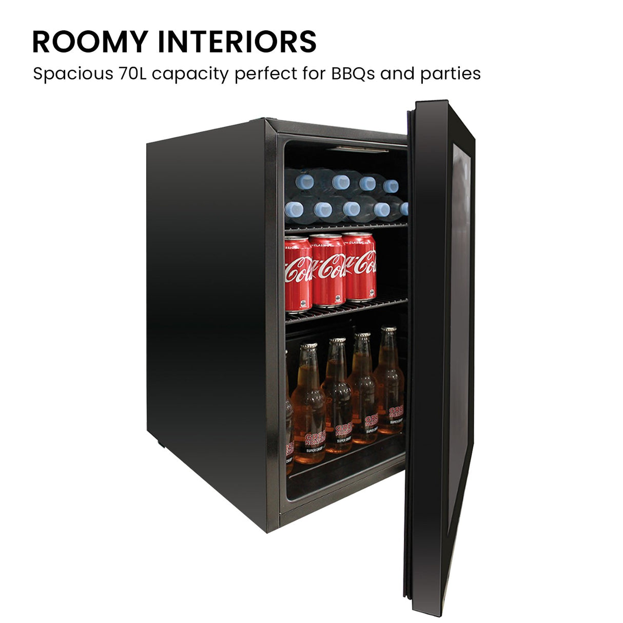 Airflo 70L Glass Door Bar Fridge AFF070