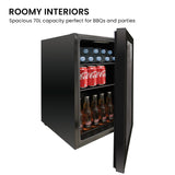 Airflo 70L Glass Door Bar Fridge AFF070 - Close-Up Angle