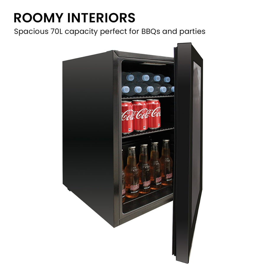 Airflo 70L Glass Door Bar Fridge AFF070