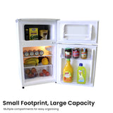 Airflo 90L Mini Double Door Fridge - Front View