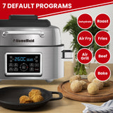 Homemaid Digital 6L Air Fryer and Grill Stainless Steel Housing LED Display - Top-Down View