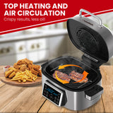 Homemaid Digital 6L Air Fryer and Grill Stainless Steel Housing LED Display - 45-Degree Angle