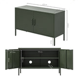 Artiss Buffet Sideboard Metal Cabinet - BASE Green - Front View