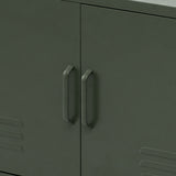 Artiss Buffet Sideboard Metal Cabinet - BASE Green - Side View
