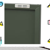 Artiss Buffet Sideboard Metal Cabinet - BASE Green - Rear View