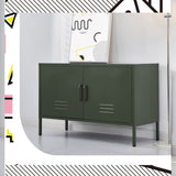 Artiss Buffet Sideboard Metal Cabinet - BASE Green - Close-Up Angle