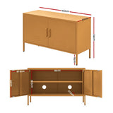 Artiss Buffet Sideboard Metal Cabinet - BASE Yellow - Top-Down View