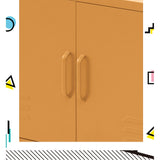 Artiss Buffet Sideboard Metal Cabinet - BASE Yellow - 45-Degree Angle