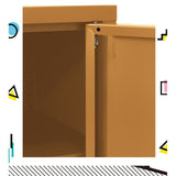 Artiss Buffet Sideboard Metal Cabinet - BASE Yellow - Close-Up Angle