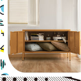 Artiss Buffet Sideboard Metal Cabinet - BASE Yellow - Low Angle