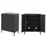 Artiss Buffet Sideboard Metal Cabinet - SWEETHEART Charcoal - Front View