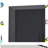 Artiss Buffet Sideboard Metal Cabinet - SWEETHEART Charcoal - Side View