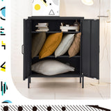 Artiss Buffet Sideboard Metal Cabinet - SWEETHEART Charcoal - Rear View