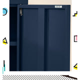Artiss Buffet Sideboard Metal Cabinet - SWEETHEART Blue - Rear View