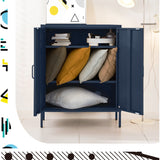 Artiss Buffet Sideboard Metal Cabinet - SWEETHEART Blue - Low Angle
