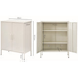 Artiss Buffet Sideboard Metal Cabinet - SWEETHEART White - Front View