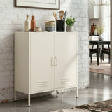 Artiss Buffet Sideboard Metal Cabinet - SWEETHEART White - Low Angle