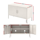 Artiss Buffet Sideboard Metal Cabinet - SWEETHEART White - Side View