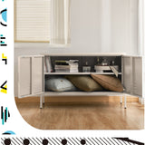 Artiss Buffet Sideboard Metal Cabinet - SWEETHEART White - Low Angle