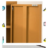 Artiss Buffet Sideboard Metal Cabinet - SWEETHEART Yellow - Side View