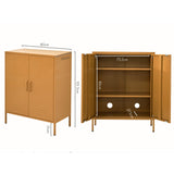 Artiss Buffet Sideboard Metal Cabinet - SWEETHEART Yellow - Top-Down View