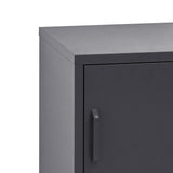Artiss Bedside Table Metal Cabinet - Black - 45-Degree Angle