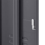 Artiss Bedside Table Metal Cabinet - Black - Rear View