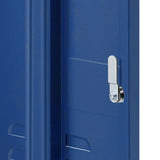 Artiss Bedside Table Metal Cabinet - Blue - Rear View