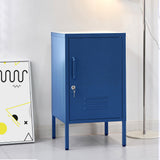 Artiss Bedside Table Metal Cabinet - Blue - Close-Up Angle