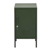Artiss Bedside Table Metal Cabinet - Green - Side View