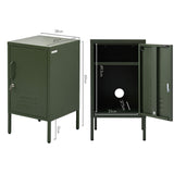 Artiss Bedside Table Metal Cabinet - Green - Top-Down View