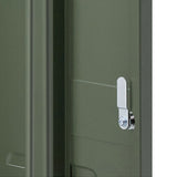 Artiss Bedside Table Metal Cabinet - Green - Rear View