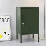 Artiss Bedside Table Metal Cabinet - Green - Close-Up Angle