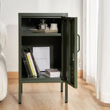 Artiss Bedside Table Metal Cabinet - Green - Low Angle