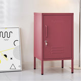 ArtissIn Bedside Table Metal Cabinet - MINI Pink - Front View