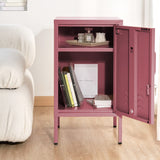 ArtissIn Bedside Table Metal Cabinet - MINI Pink - Side View