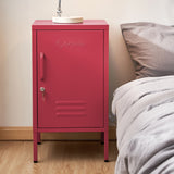 ArtissIn Bedside Table Metal Cabinet - MINI Pink - Close-Up Angle