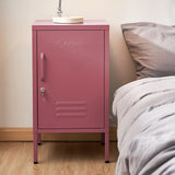 ArtissIn Bedside Table Metal Cabinet - MINI Pink - Low Angle