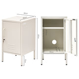 Artiss Bedside Table Metal Cabinet - White - Top-Down View