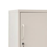 Artiss Bedside Table Metal Cabinet - White - 45-Degree Angle