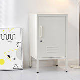Artiss Bedside Table Metal Cabinet - White - Close-Up Angle