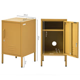 Artiss Bedside Table Metal Cabinet - Yellow - Top-Down View